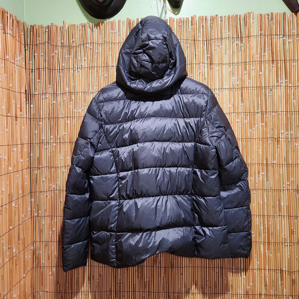 Large 40" Charcoal Gray DOWN FOWL Filled Puffer Jacket w/ Hood Packable Lucky - Picture 6 of 10